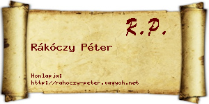 Rákóczy Péter névjegykártya