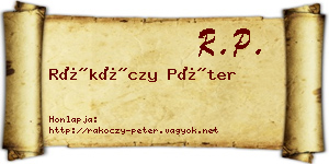 Rákóczy Péter névjegykártya